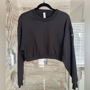 Alo cropped black sweatshirt